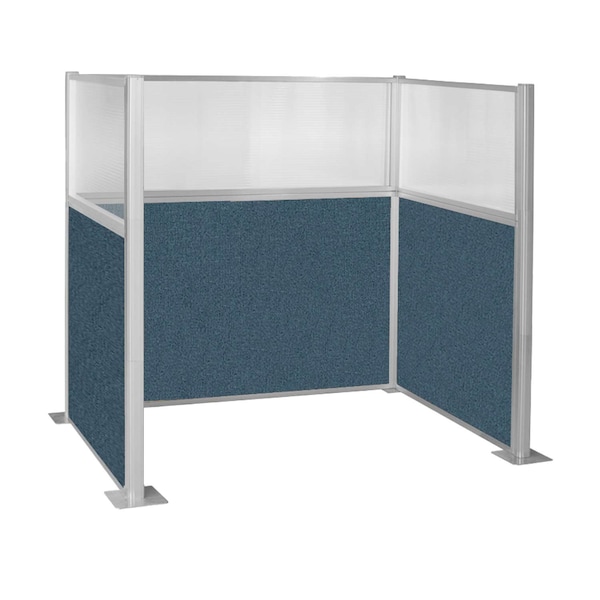 Pre-Configured Hush Panel Cubicle (U Shape) 6' x 4' W/ Window Caribbean Fabric
